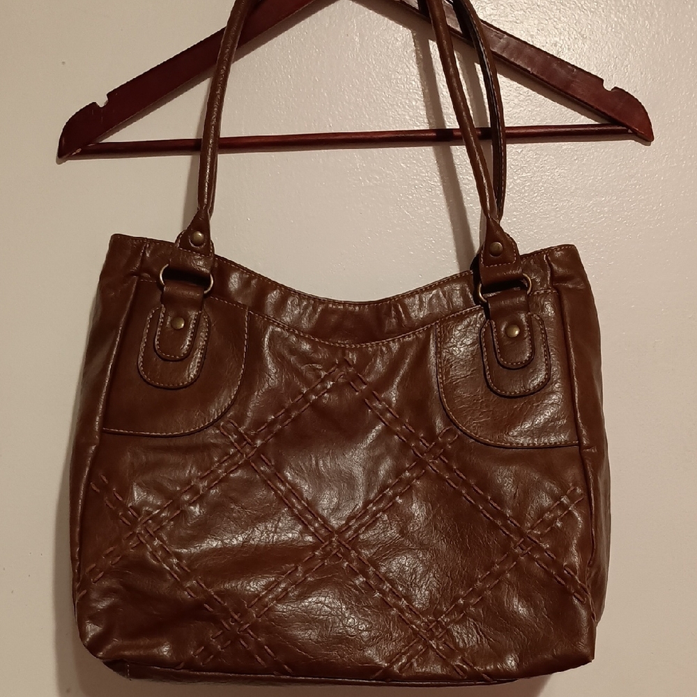 Liz & Co Brown Leather Bag Excellent Condition Used